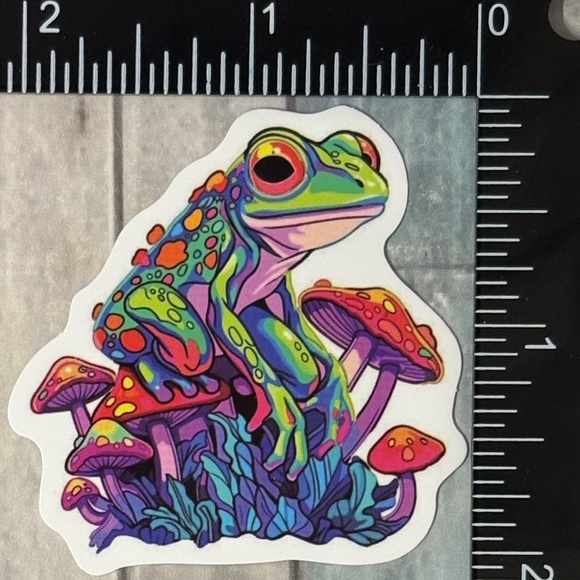 🌀10/$10🌀 Psychedelic Frog Reusable Waterproof Vinyl Sticker Decal - Picture 1 of 1